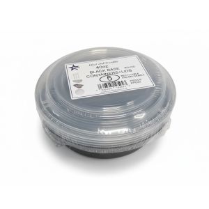 40 Oz Black Base Containers + Lids 