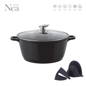 Nea Diecast Stockpot Nera W Silicone Grips 20Cm (9375)