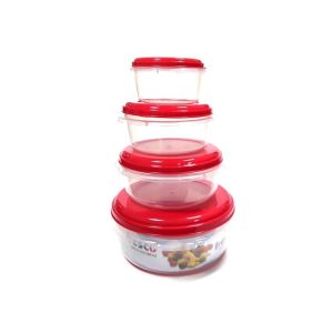 Fresco Round Plastic Container 4 Pcs Set (911673)