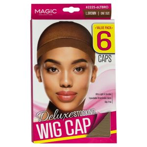 Stocking Wig Cap 6pcs lite brown (2225ltbro)